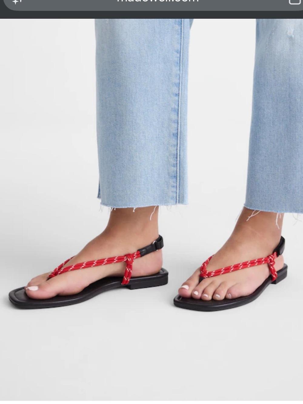 Aliyah Thong Sandal in Paracord - Festival Red